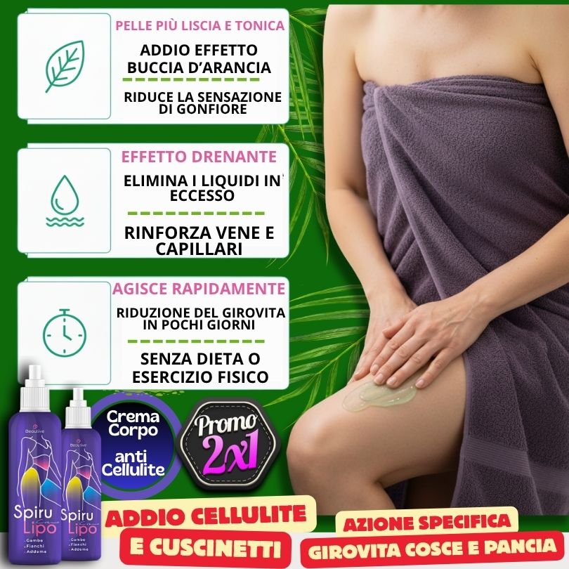 Spray corpo tonificante con effetto drenante e fresco immediato