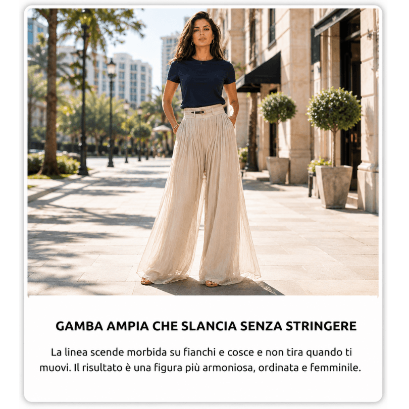 pantaloni effetto gonna donna