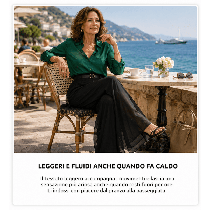 pantaloni effetto gonna donna
