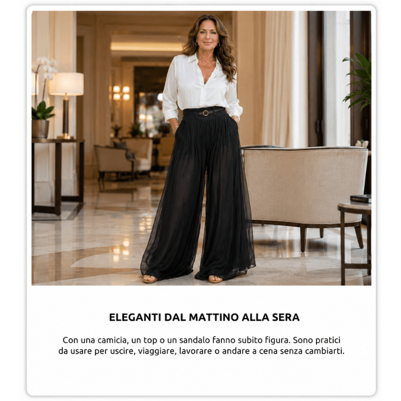 pantaloni effetto gonna donna